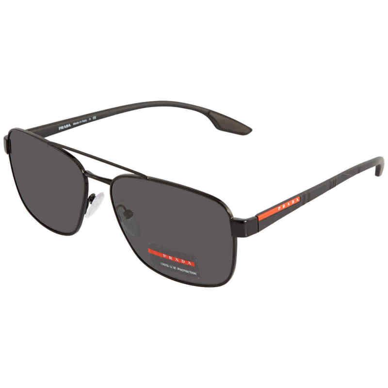Prada Grey Rectangular Men Sunglasses PR PS51US 1AB5S0 62